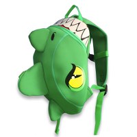 Rucsac pentru copii, model 3D cu Dragon, bretele ajustabile, Verde - 1