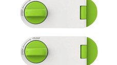 Set 2 sigurante fixe pentru usi si sertare dulap, 10.6x4.15x2.2 cm, Diverse culori