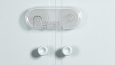 Set 6 sigurante fixe pentru usi si sertare dulap, transparent, 9.6x4x1.5 cm