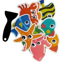 Set 9 autocolante antialunecare pentru cada, stickere lumea marina, PEVA - 1