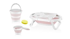 Set de baie cu 5 piese si cadita pliabila Babyjem, Roz