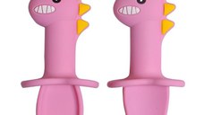 Set mini tacamuri diversificare bebelusi, silicon alimentar, cu cutie depozitare, flexibile, Dino, Empria