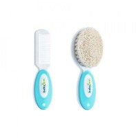 Set pieptan si perie din peri naturali BabyJem, Bleu - 1