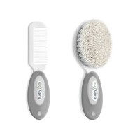 Set pieptan si perie din peri naturali BabyJem, Diverse culori - 1