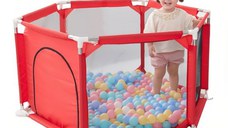 Spatiu de joaca tarc bebe, hexagonal, Empria, Rosu