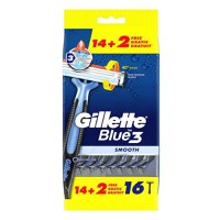 Aparat de Ras cu 3 Lame - Gillette Blue 3 Smooth, 16 buc - 1