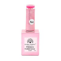 Baza Rubber Base Coat, French Neon, Global Fashion, 15 ml, Roz 04 - 1