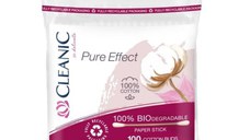 Betisoare de Urechi Biodegradabile din Bumbac - Cleanic Pure Effect 100% Biodegradable, 100 buc/punga