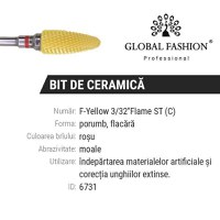 Bit ceramica, Global Fashion, forma flacara, Galben - 1