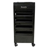 Carucior Cosmetica T-048A, Negru - Beautyfor Hairdresser Salon Trolley, T-048A, Black, 1 buc - 1