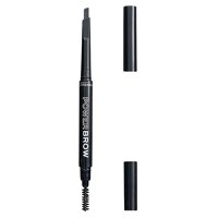 Creion pentru Sprancene cu Periuta - Makeup Revolution Relove Power Brow Pencil, nuanta Granite, 0,3 g - 1