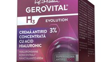 Crema Antirid Concentrata cu Acid Hialuronic - Gerovital H3 Evolution Anti-Wrinkle Concentrated Cream with Hyaluronic Acid, 50ml