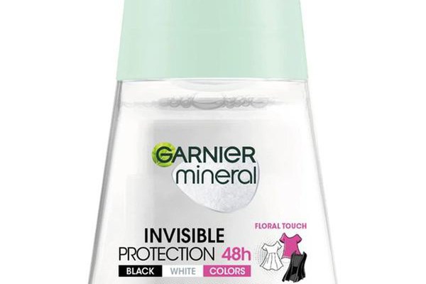 Deodorant Antiperspirant Roll-on - Garnier Mineral Invisible Protection 48h Black White Colors Floral Touch, 50 ml