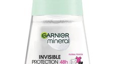 Deodorant Antiperspirant Roll-on - Garnier Mineral Invisible Protection 48h Black White Colors Floral Touch, 50 ml