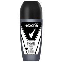 Deodorant Antiperspirant Roll-on pentru Barbati Cobalt - Rexona Men Invisible on Black + White Clothes 48h, 50 ml - 1