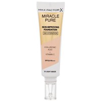 Fond de Ten - Max Factor Miracle Pure Skin-Improving Foundation SPF 30 PA+++, nuanta 32 Light Beige, 30 ml - 1