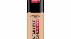 Fond de Ten Rezistent la Transfer - L'Oreal Paris Infaillible 32H Fresh Wear Foundation, nuanta 120 Golden Vanilla, 30 ml