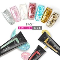 Gel UV constructie unghii, Global Fashion, Polygel color cu sclipici, 30g, Argintiu 04 - 1