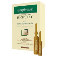 Kit Regenerare Par Fiole - Gerovital Tratament Expert Kit for Hair Regeneration Ampoules, 20 fiole - 1