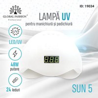 Lampa Led/Uv profesionala SUN5, 48W, ecran digital, alba - 1