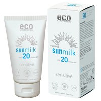 Lapte de Plaja Bio pentru Piele Sensibila cu Ulei de Zmeura SPF 20 Eco Cosmetics, 75ml - 1