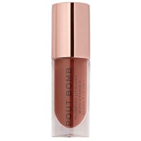 Luciu de Buze - Makeup Revolution Pout Bomb Plumping Gloss, nuanta Cookie Deep Nude, 1 buc - 1