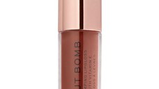 Luciu de Buze - Makeup Revolution Pout Bomb Plumping Gloss, nuanta Cookie Deep Nude, 1 buc