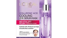 Masca Servetel cu Serum pentru Ochi - L'Oreal Paris Revitalift Filler Hyaluronic Acid Cooling Eye Serum-Mask, 11 g