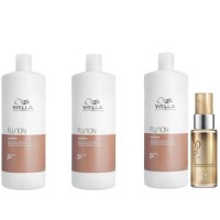 Oferta Black Friday 2025: 3 x Sampon de Reparare pentru Par Deteriorat - Wella Professionals Fusion, 1000 ml + Ulei Reconstructiv, 30 ml - 1