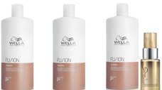 Oferta Black Friday 2025: 3 x Sampon de Reparare pentru Par Deteriorat - Wella Professionals Fusion, 1000 ml + Ulei Reconstructiv, 30 ml