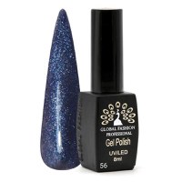 Oja semipermanenta Black Elite, Global Fashion, 8 ml, Albastru 056 - 1