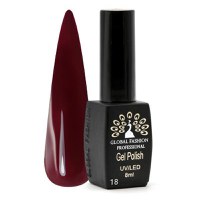 Oja semipermanenta Black Elite, Global Fashion, 8 ml, Rosu bordo 018 - 1