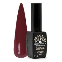 Oja semipermanenta Black Elite, Global Fashion 8 ml, Rosu bordo 314 - 1