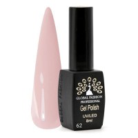 Oja semipermanenta, Global Fashion, Black Elite, 8 ml, Roz 062 - 1