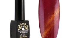 Oja semipermanenta, Global Fashion, Cat Eyes, 8 ml, Rosu, auriu 06