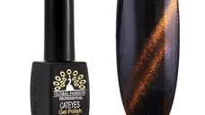 Oja semipermanenta, Global Fashion, Cat Eyes, 8ml, Negru, maro 35