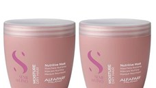 Pachet 2 x Masca Hidratanta pentru Par Uscat - Alfaparf Milano Semi Di Lino Moisture Nutritive Mask, 500ml