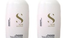 Pachet 2 x Sampon de Stralucire pentru Par Normal - Alfaparf Milano Semi Di Lino Diamond Illuminating Low Shampoo, 1000ml