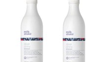 Pachet 2 x Sampon pentru Par Blond, Gri sau Alb - Milk Shake Silver Shine, 1000 ml