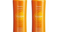 Pachet 2 x Sampon Restructurant pentru Par Uscat - Fanola Wonder Nourishing Extra Care Shampoo, 1000 ml