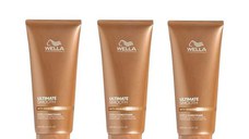 Pachet 3 x Balsam Hidratant pentru Par Uscat si Lipsit de Stralucire cu Squalan & Omega 9 - Wella Professionals Ultimate Smooth cu Efect Anti-electrizare, 200 ml