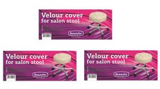 Pachet 3 x Husa din Velur pentru Protectia Scaunelor din Salon Beautyfor, alb