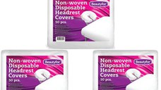 Pachet 3 x Huse Protectie Tetiera din Material Netesut de Unica Folosinta - Beautyfor Non-woven Disposable Headrest Covers, 50 buc