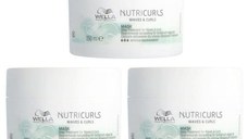 Pachet 3 x Masca Hidratanta pentru Parul Cret si Ondulat - Wella Professionals Nutricurls Waves & Curls Mask Deep Treatment, 150 ml