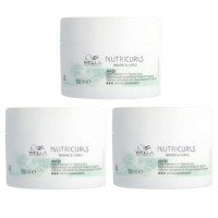 Pachet 3 x Masca Hidratanta pentru Parul Cret si Ondulat - Wella Professionals Nutricurls Waves &amp; Curls Mask Deep Treatment, 150 ml - 1
