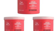 Pachet 3 x Masca pentru Par Vopsit cu Fir Gros - Wella Professionals Invigo Color Brilliance Coarse, 500 ml