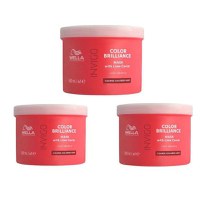 Pachet 3 x Masca pentru Par Vopsit cu Fir Gros - Wella Professionals Invigo Color Brilliance Coarse, 500 ml - 1