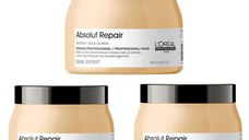 Pachet 3 x Masca Restructuranta pentru Par Deteriorat - L'Oreal Professionnel Absolut Repair Gold Quinoa + Protein Instant Resurfacing Masque, 500ml