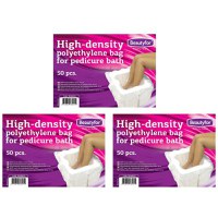 Pachet 3 x Pungi de unica folosinta din polietilena pentru pedichiura - Beautyfor Polyethylene bags for Pedicure Bath, 50 buc - 1