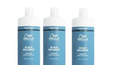 Pachet 3 x Sampon pentru Curatare Profunda pentru Scalp Gras - Wella Professionals Invigo Scalp Balance Deep Cleansing, 1000 ml